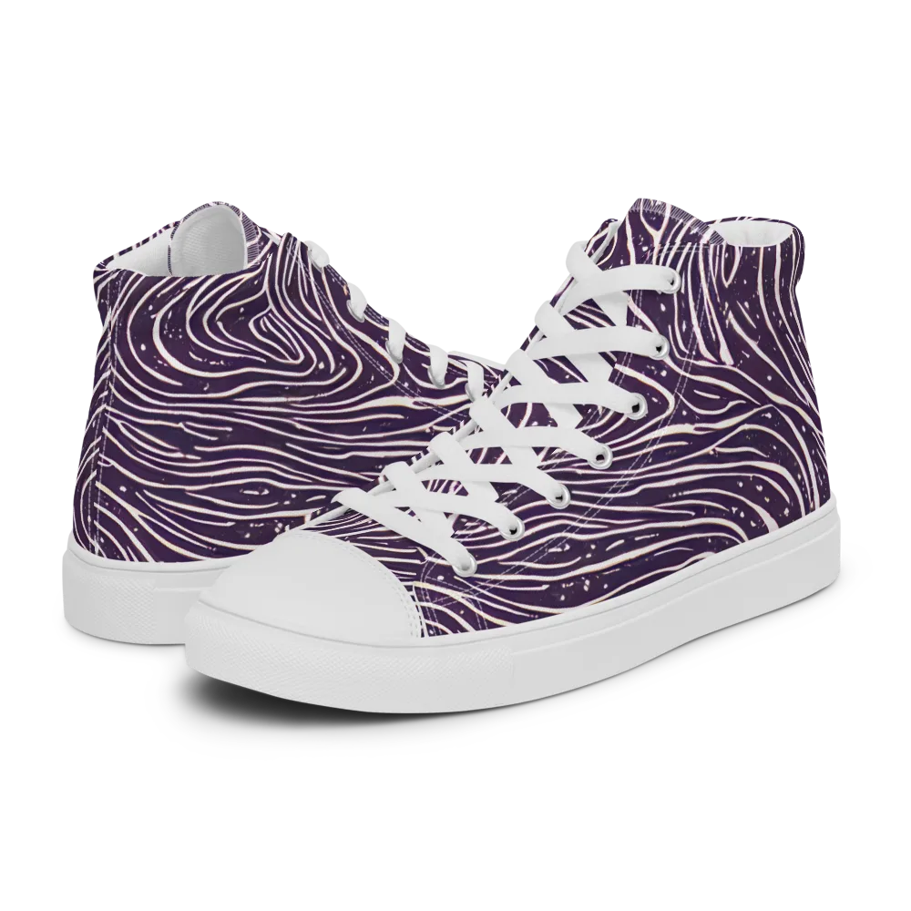 Aubergine Current on Men's High Top Canvas Shoes — Left