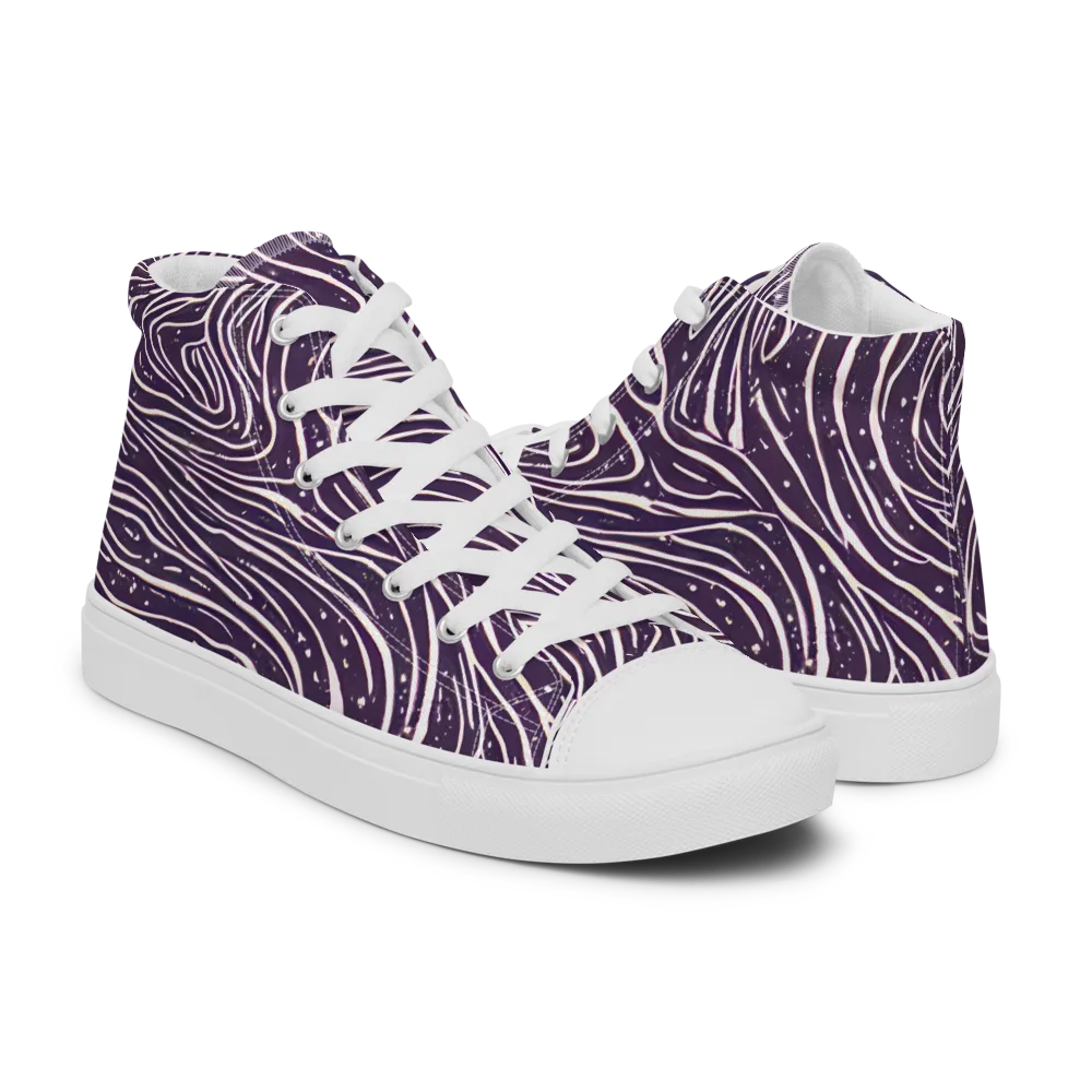 Aubergine Current on Men's High Top Canvas Shoes — Right