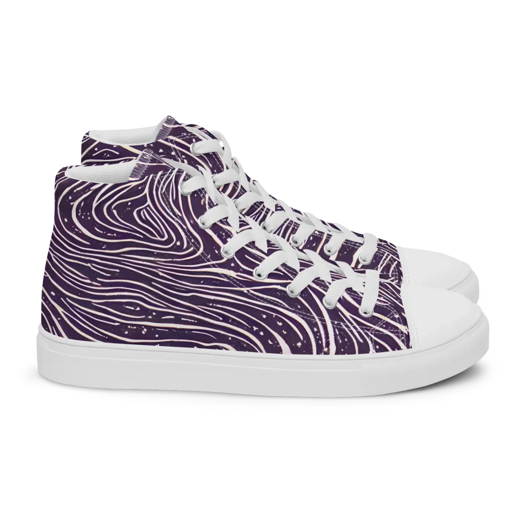 Aubergine Current on Women's High Top Canvas Shoes — Right