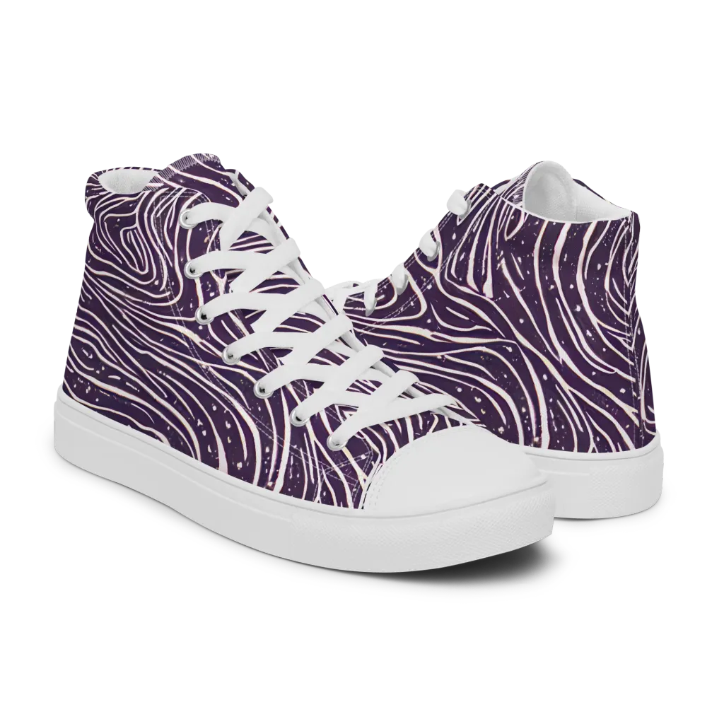 Aubergine Current on Women's High Top Canvas Shoes — Right