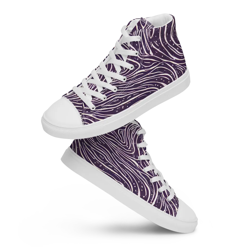 Aubergine Current on Women's High Top Canvas Shoes — Front