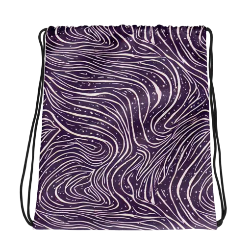 Aubergine Current on a Drawstring Bag