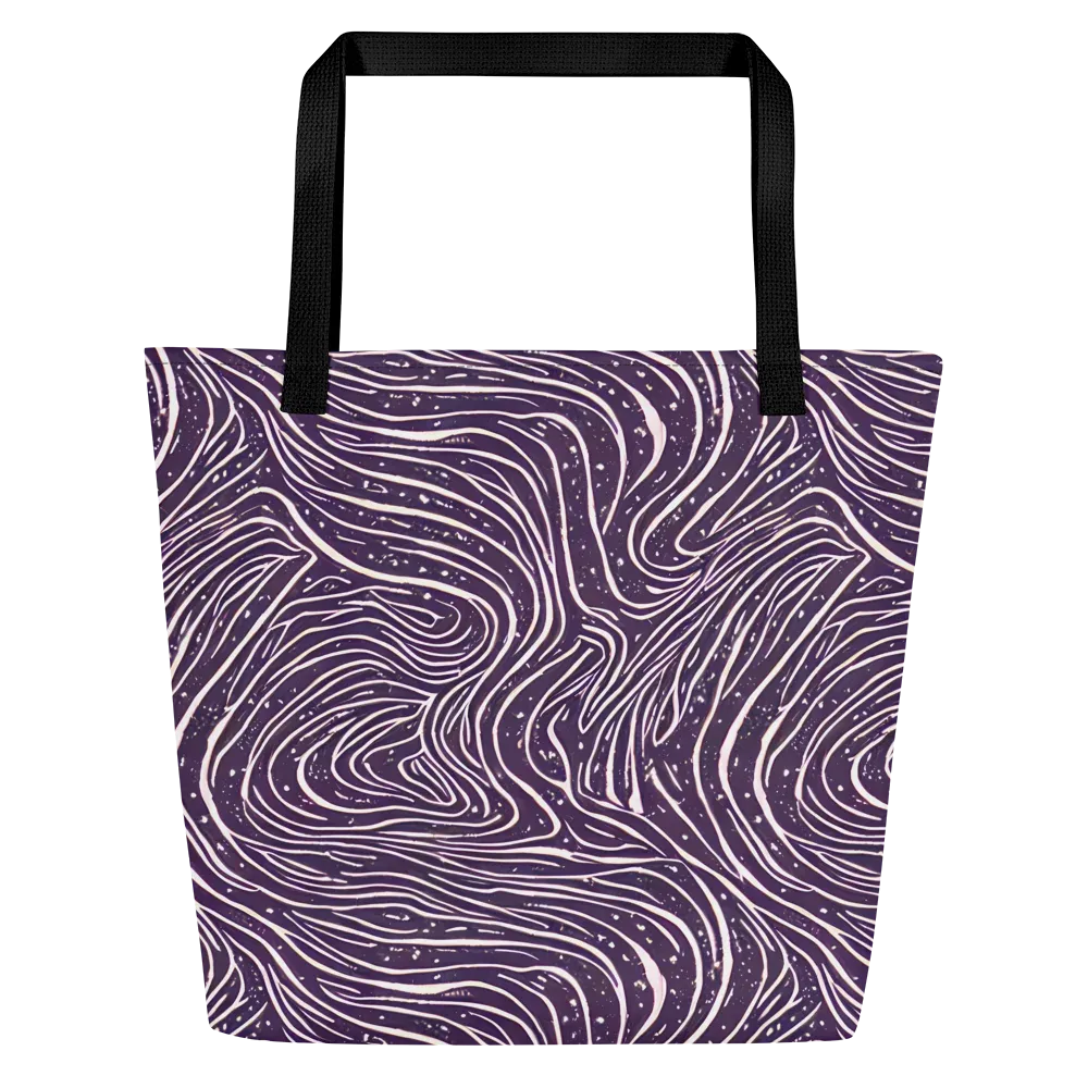 Aubergine Current on Large Tote Bag W/ Pocket — Front