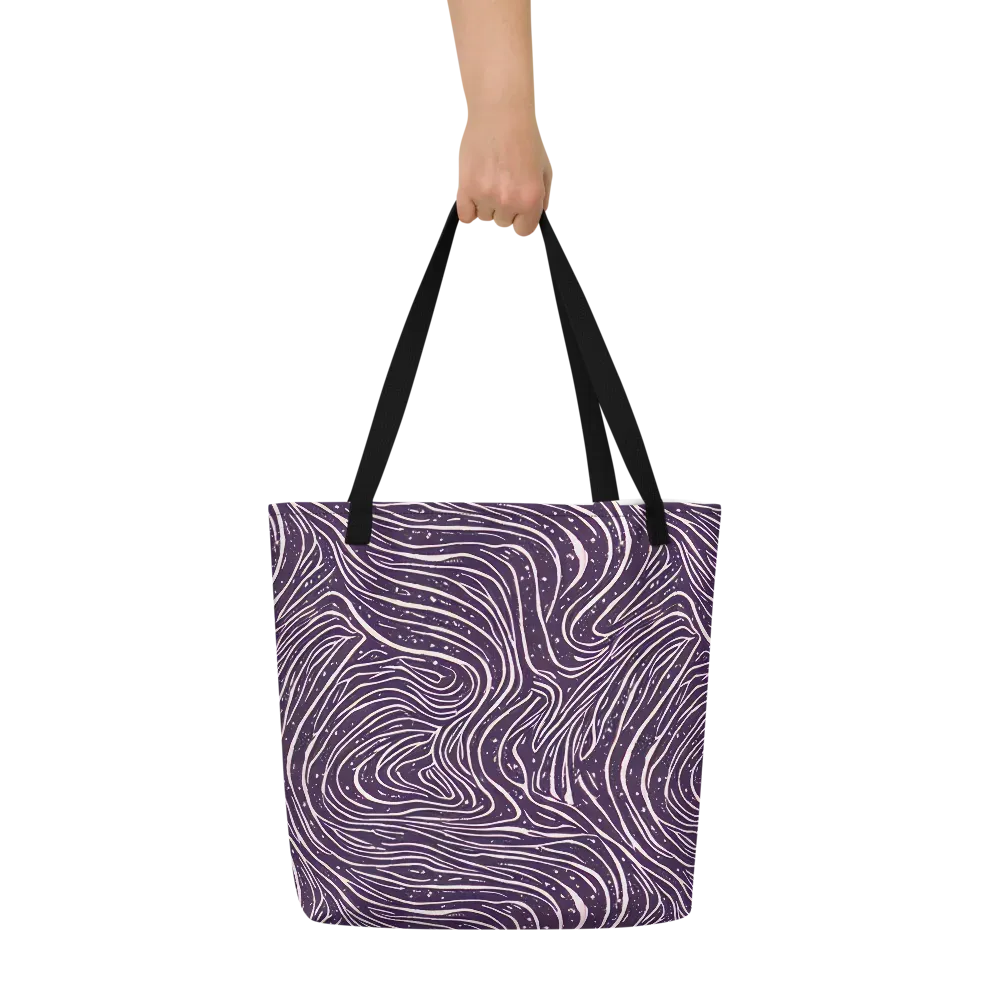 Aubergine Current on Large Tote Bag W/ Pocket — Front