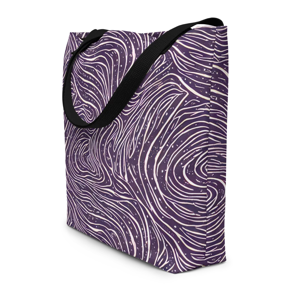 Aubergine Current on Large Tote Bag W/ Pocket — Front