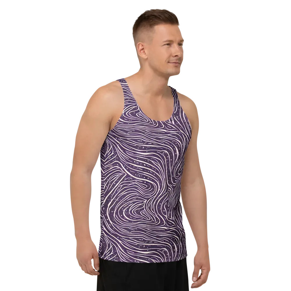Aubergine Current on Men's Tank Top — Right Front
