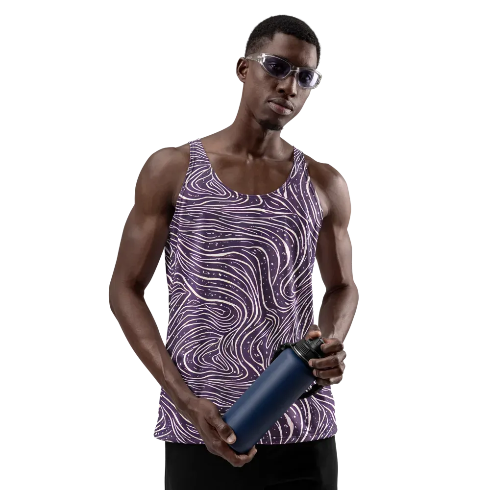 Aubergine Current on Men's Tank Top — Front