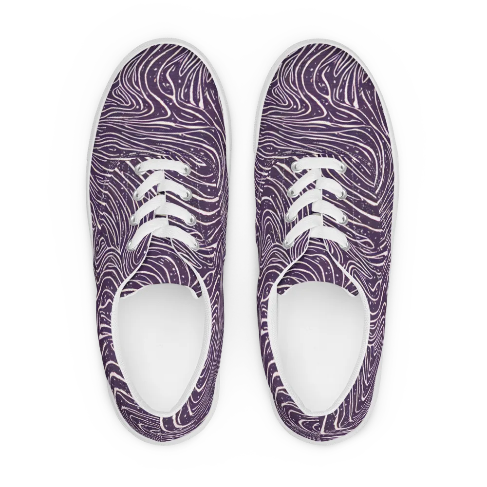 Aubergine Current on Men's Lace-Up Canvas Shoes — Front
