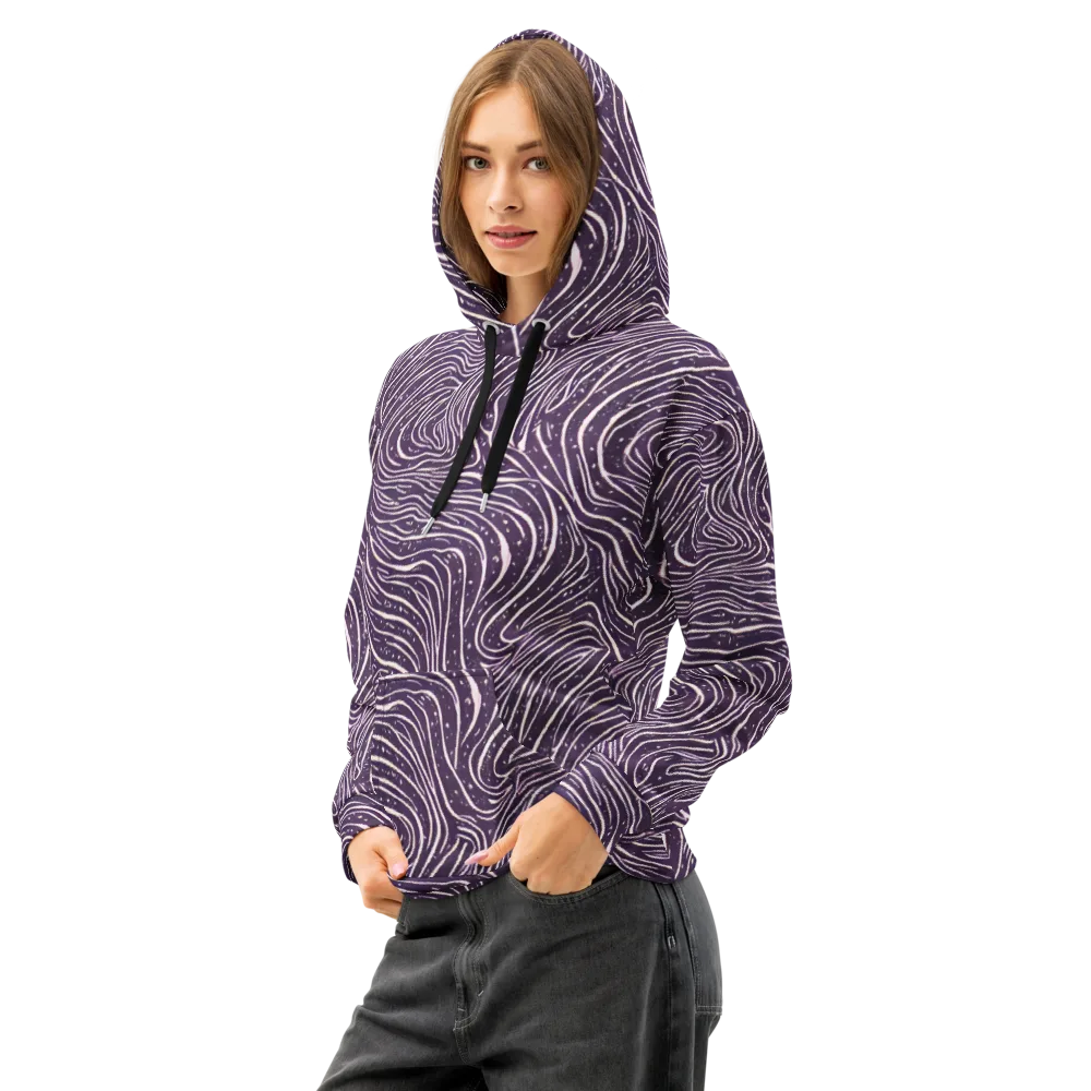 Aubergine Current on Cotton Hoodie — Left Front