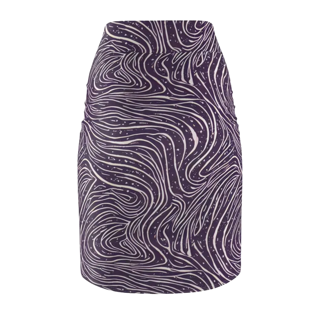 Aubergine Current on Pencil Skirt — Back