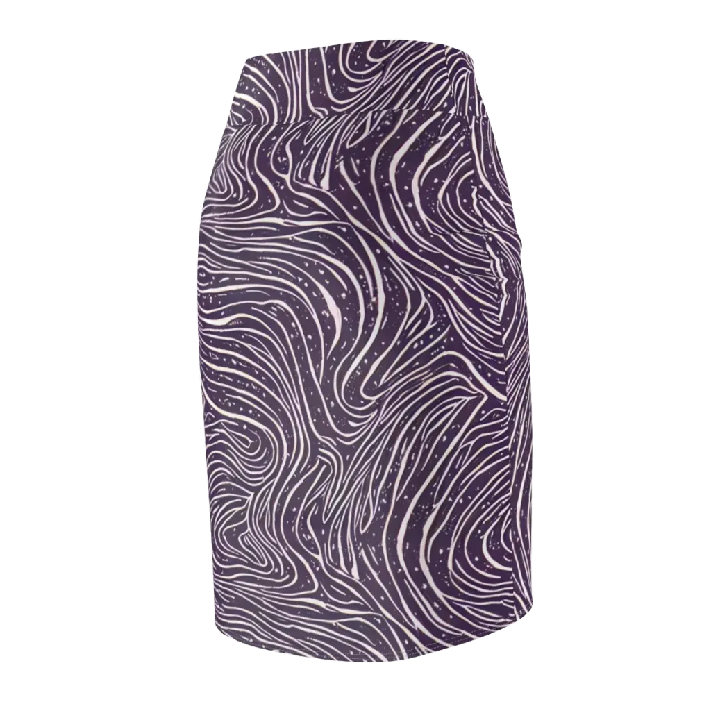 Aubergine Current on Pencil Skirt — Back Side