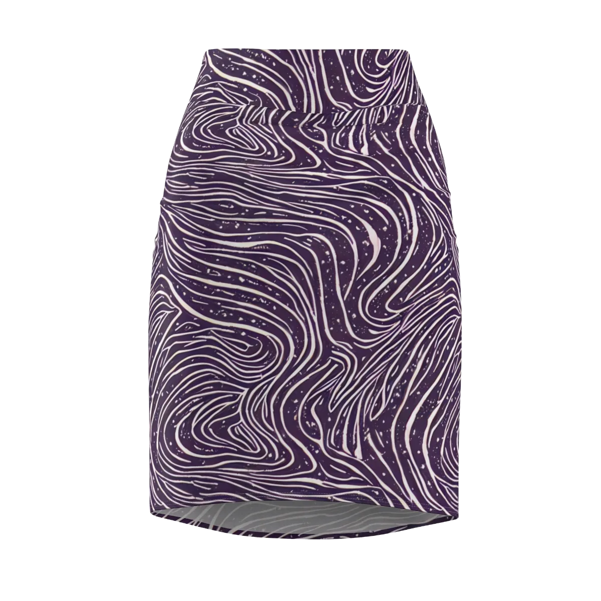 Aubergine Current on Pencil Skirt — Front