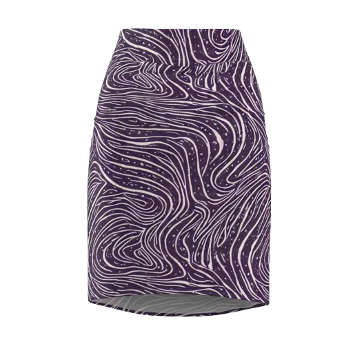 Aubergine Current on a Pencil Skirt