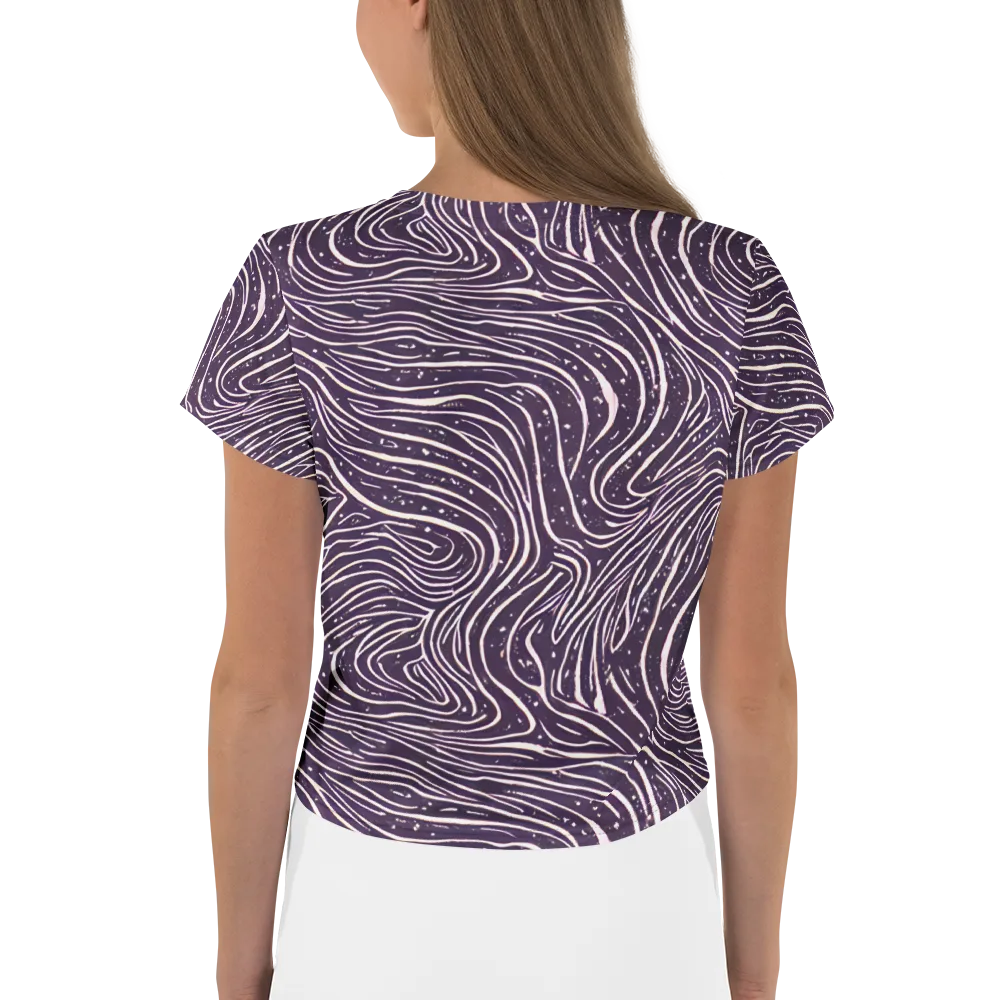 Aubergine Current on Crop Tee — Back