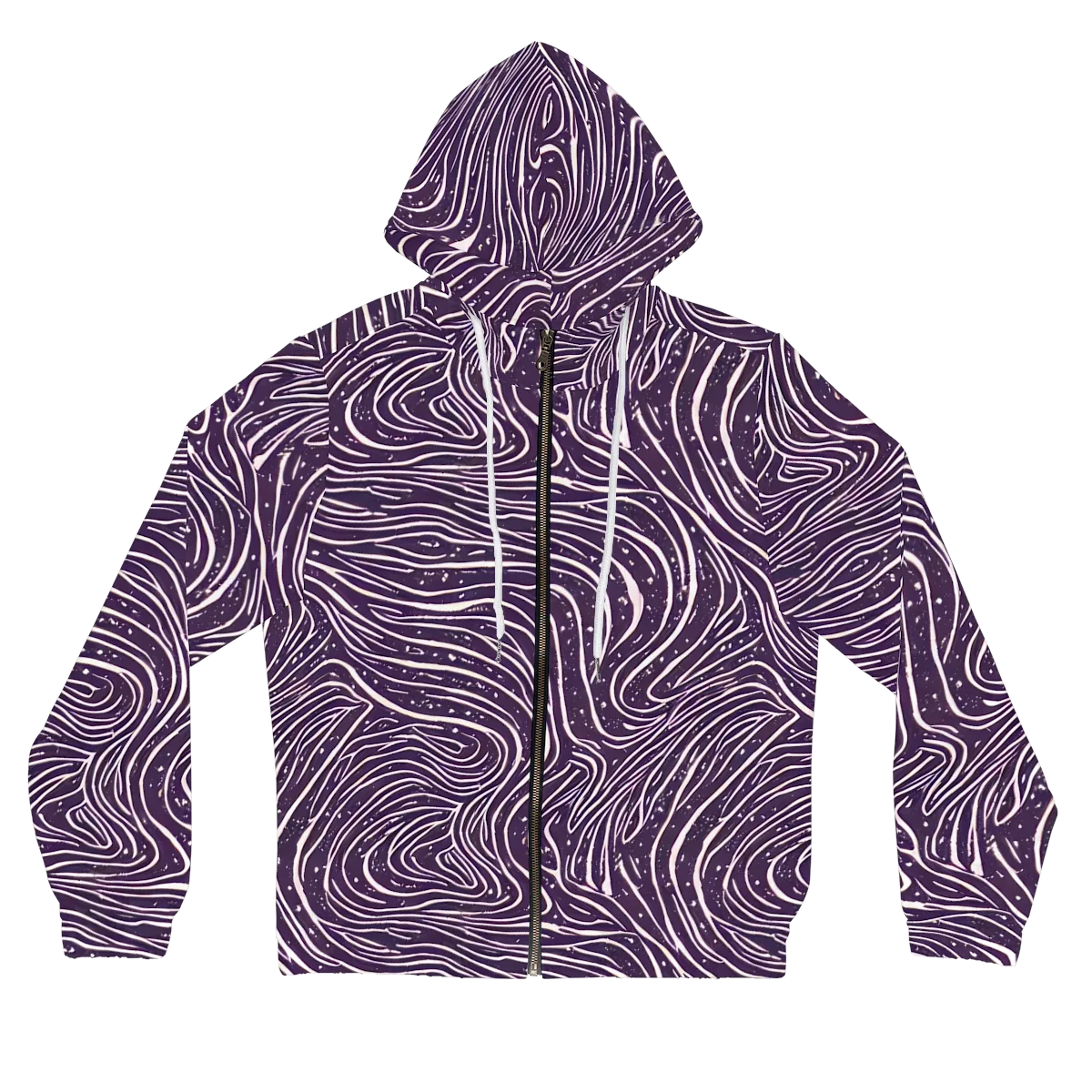 Aubergine Current on Women's Full-Zip Hoodie — Front