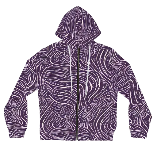 Aubergine Current on a Women's Full-Zip Hoodie