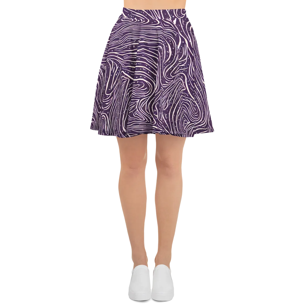 Aubergine Current on Skater Skirt — Front