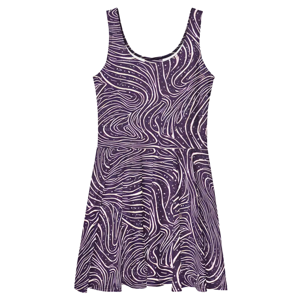 Aubergine Current on Skater Dress — Front