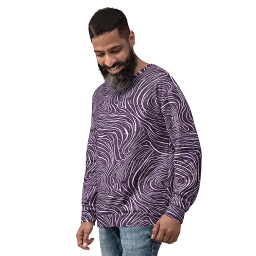 Aubergine Current on a Sweatshirt