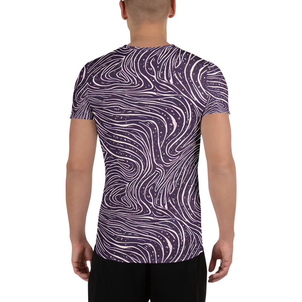 Aubergine Current on Men's Athletic T-Shirt — Back