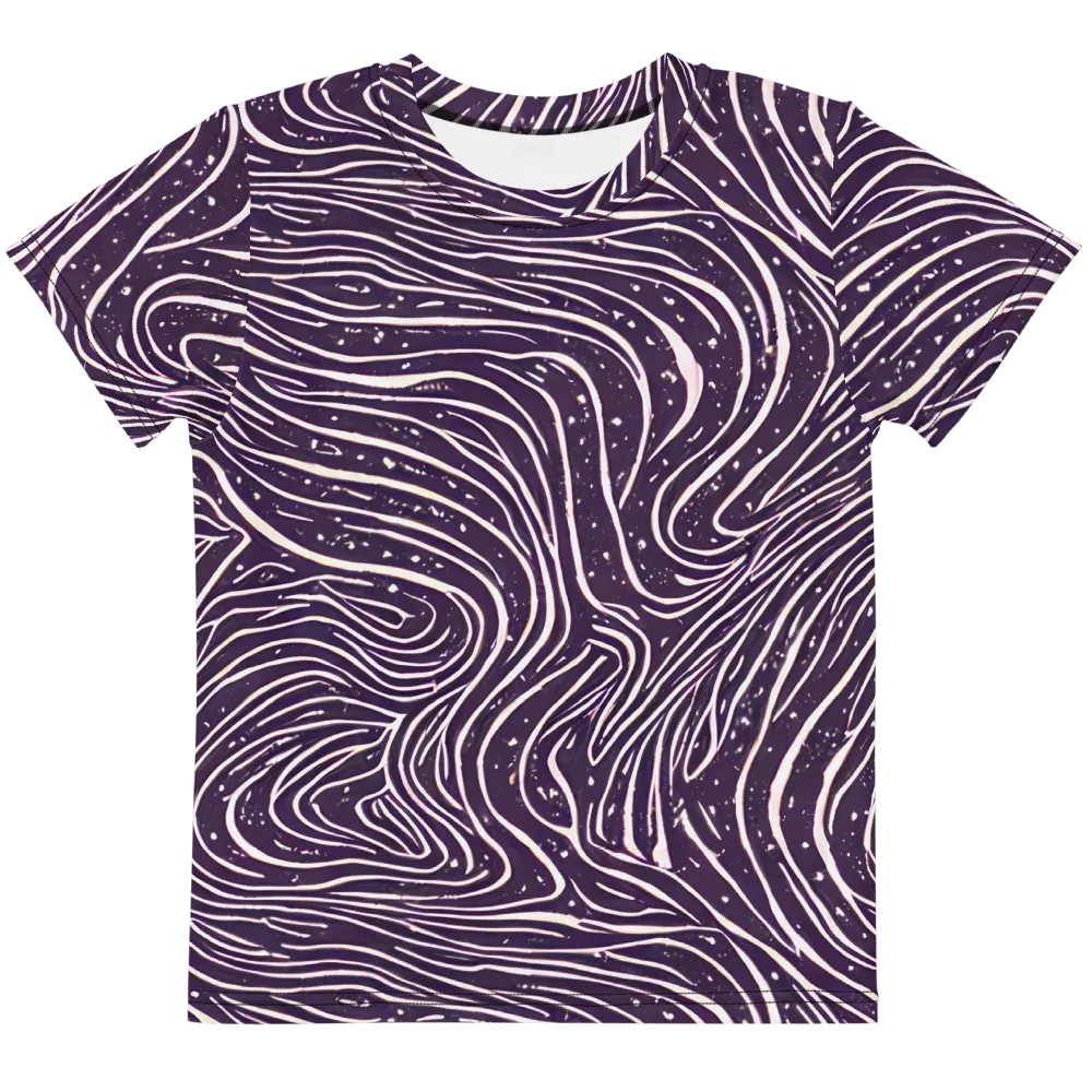 Aubergine Current on Kids Crew Neck T-Shirt — Front