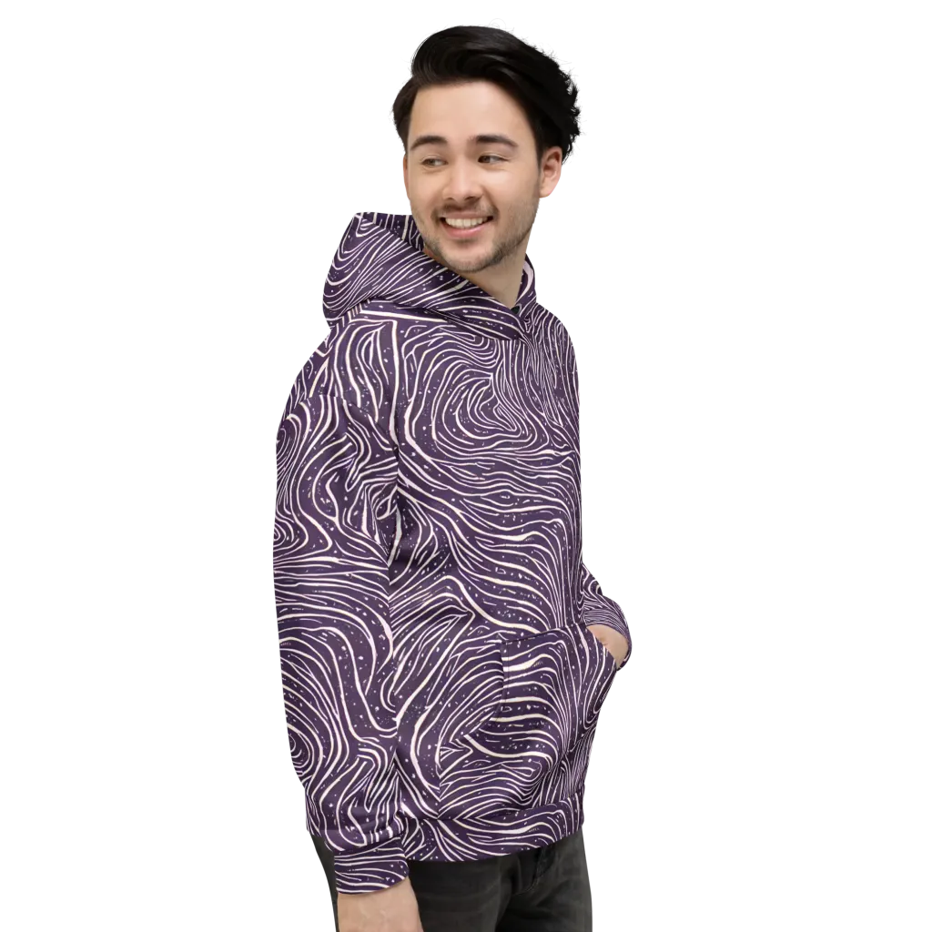 Aubergine Current on Hoodie — Right