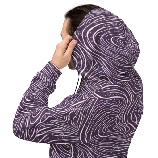 Aubergine Current on a Hoodie