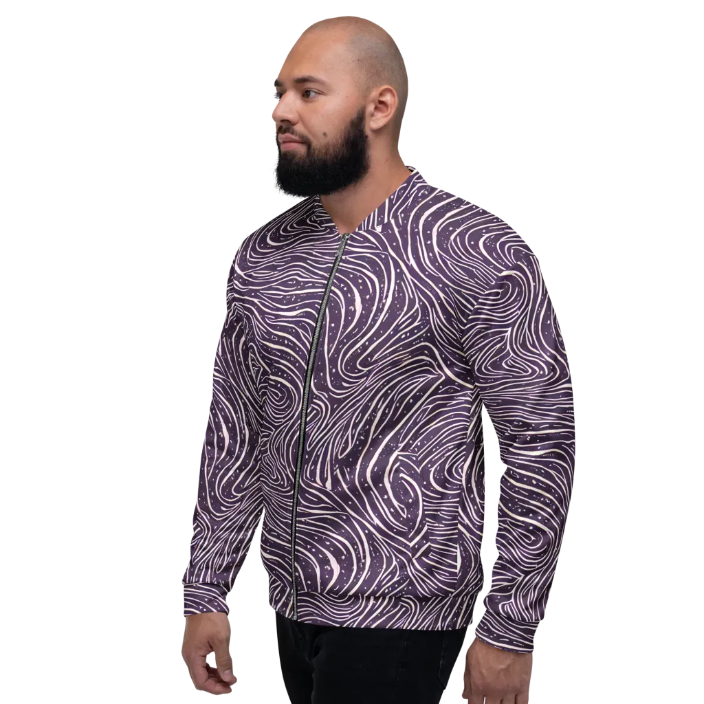 Aubergine Current on Bomber Jacket — Left