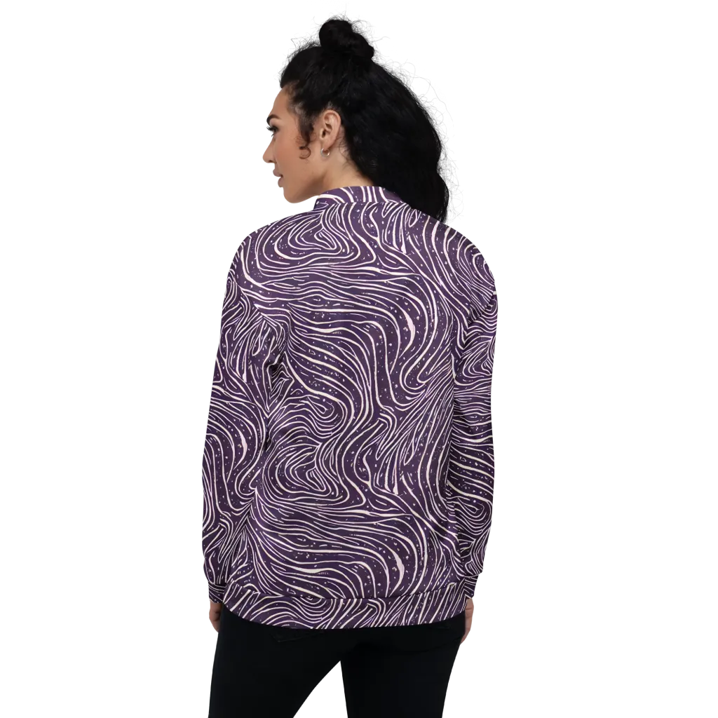 Aubergine Current on Bomber Jacket — Back