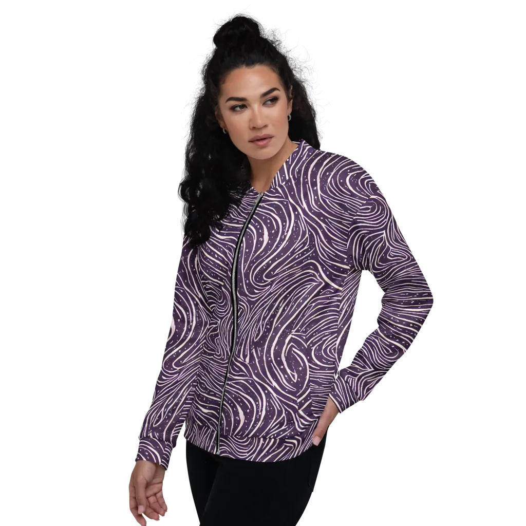 Aubergine Current on Bomber Jacket — Left