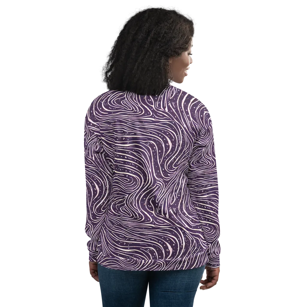 Aubergine Current on Bomber Jacket — Back