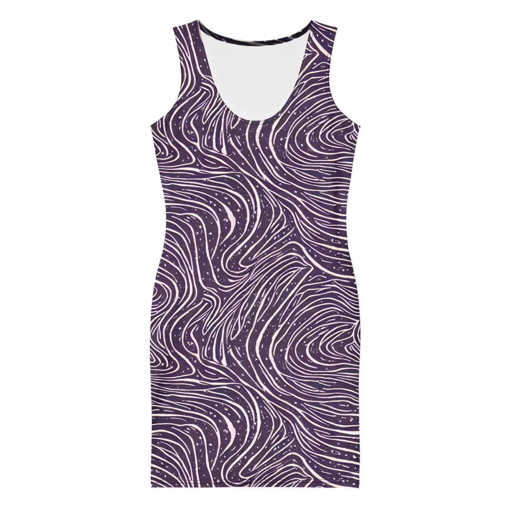 Aubergine Current on Bodycon Dress — Front