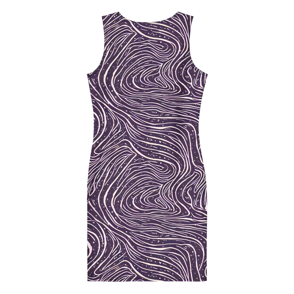 Aubergine Current on Bodycon Dress — Back