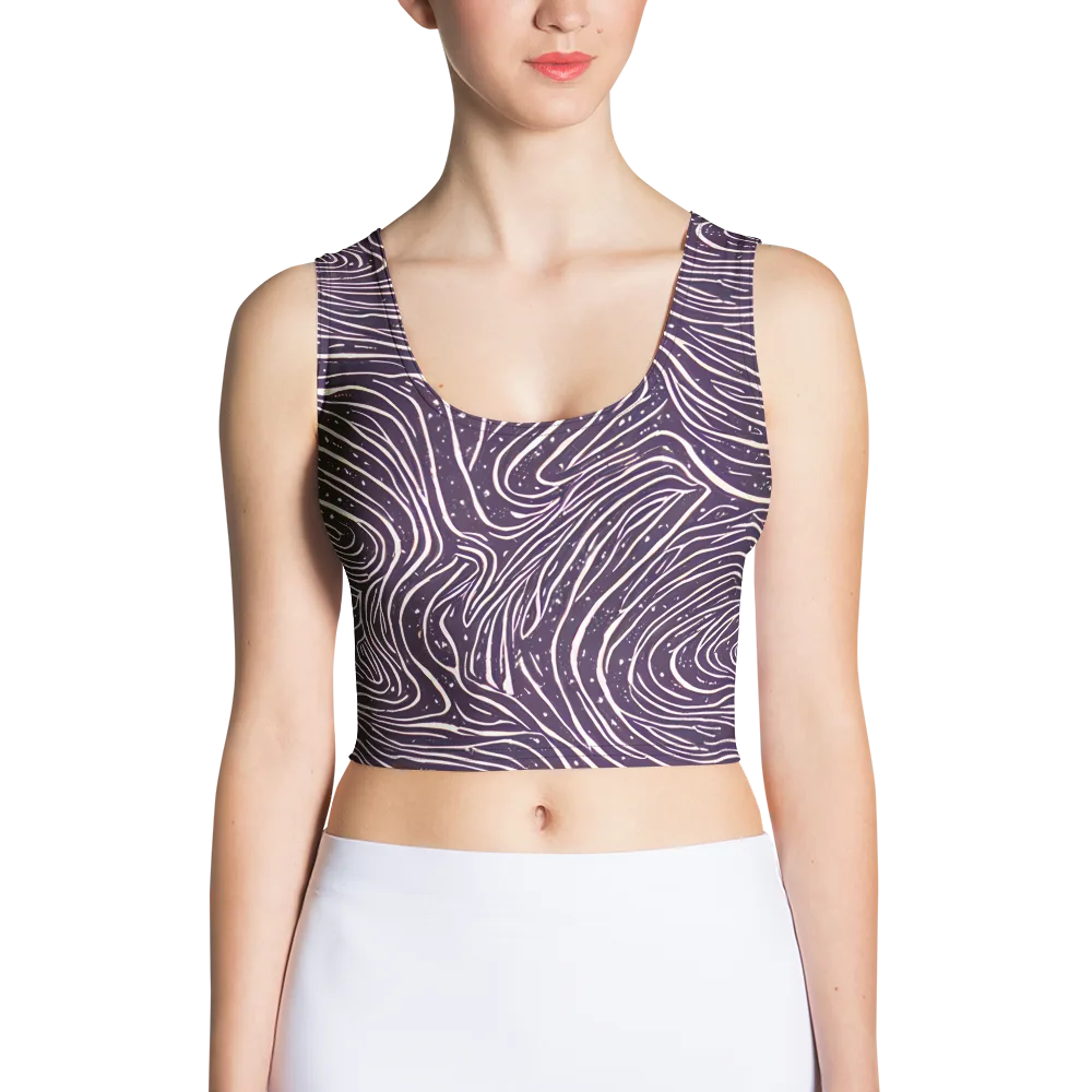Aubergine Current on Crop Top — Front
