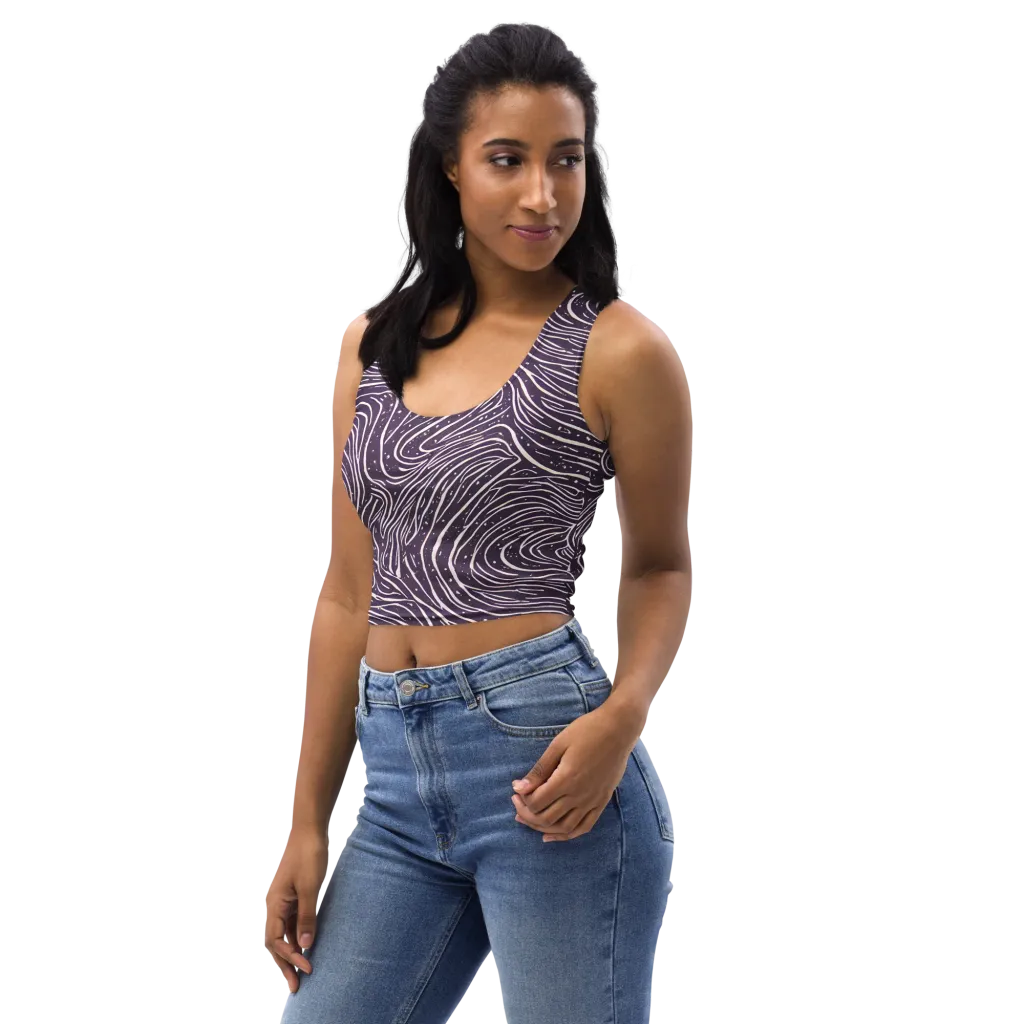 Aubergine Current on Crop Top — Left Front