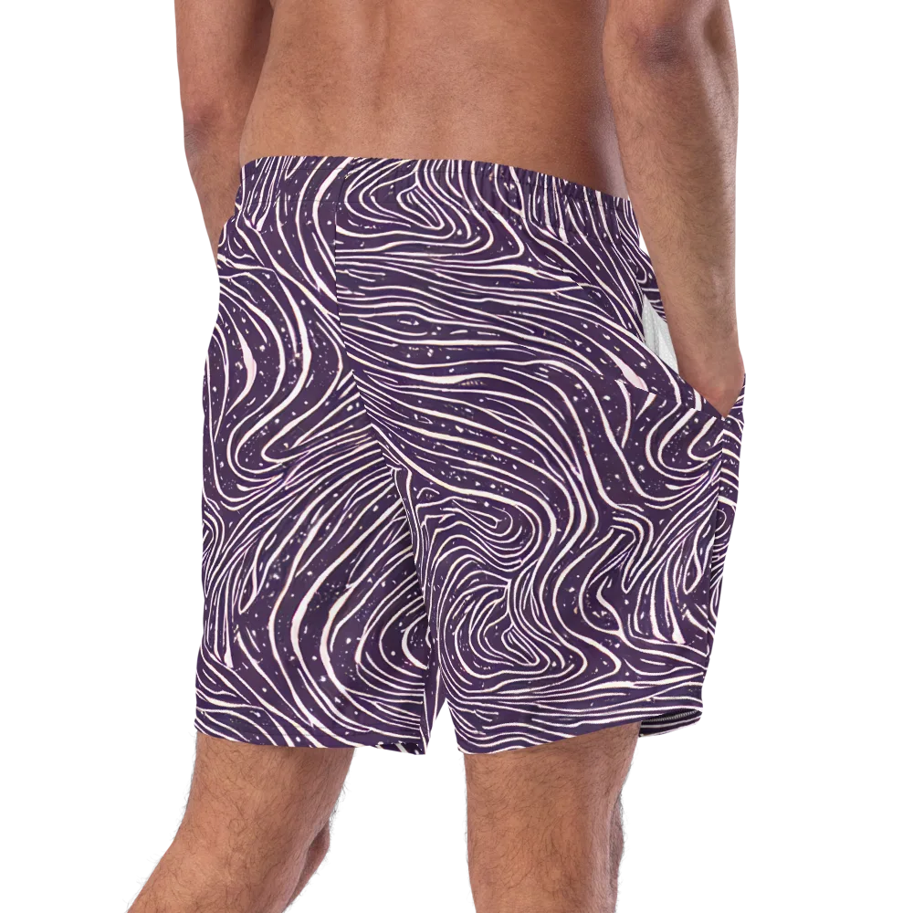 Aubergine Current on Swim Trunks — Right Back