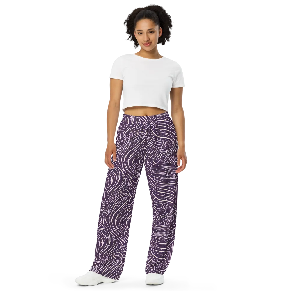 Aubergine Current on Wide-Leg Pants — Front