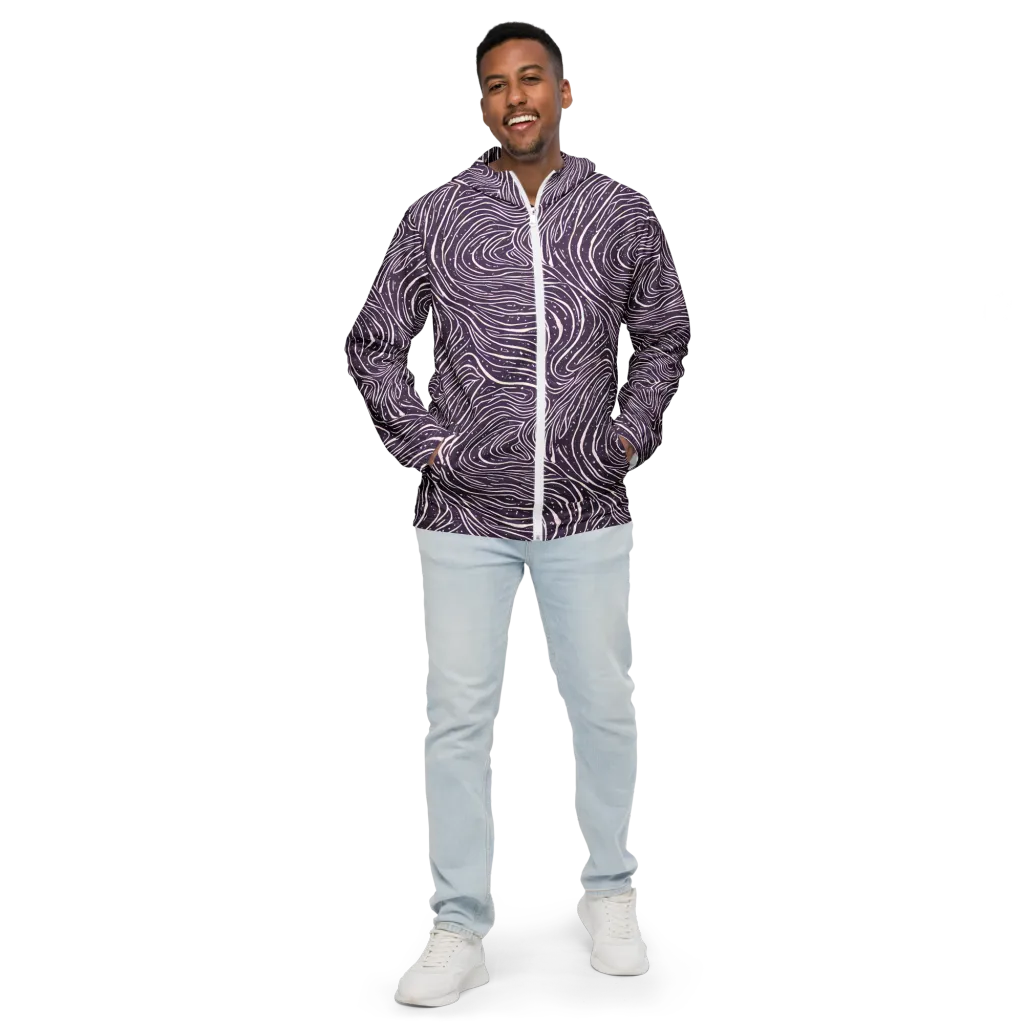 Aubergine Current on Men's Windbreaker — Front