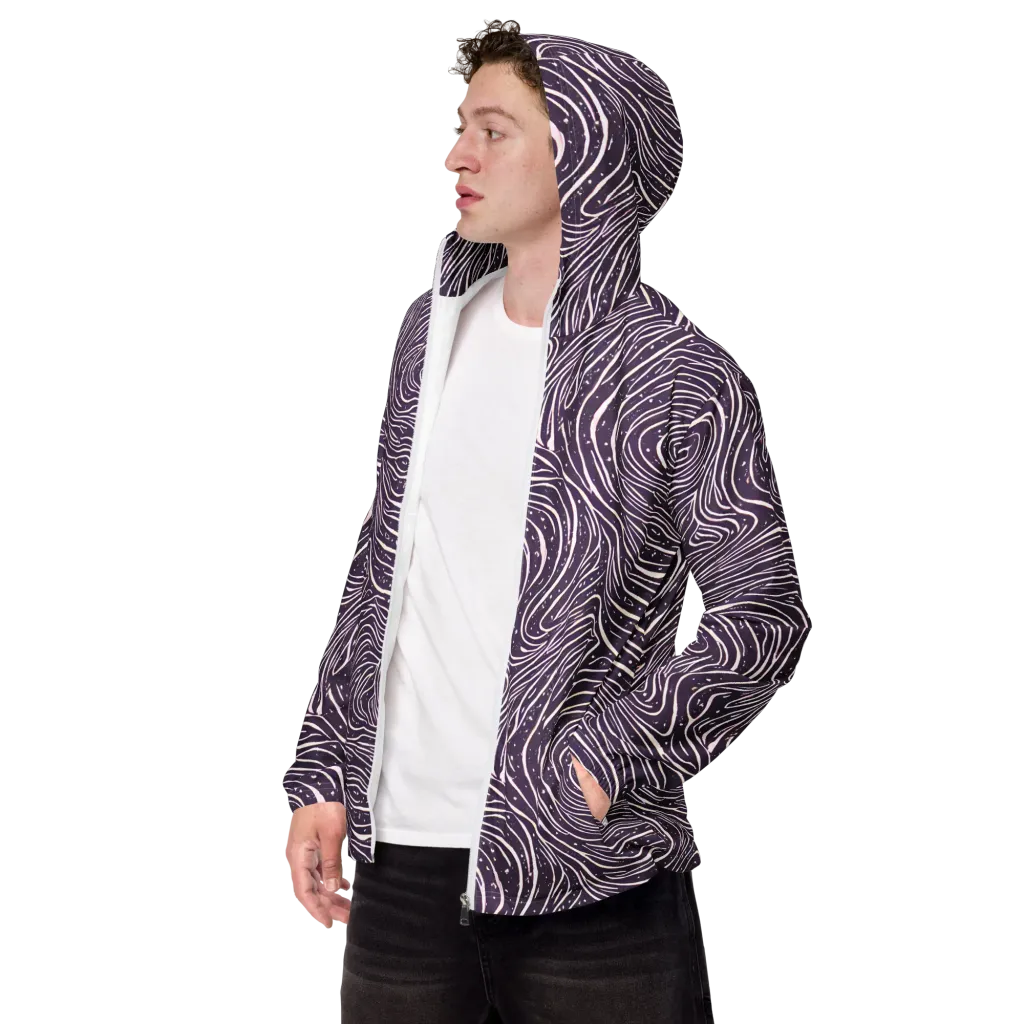 Aubergine Current on Men's Windbreaker — Left Front