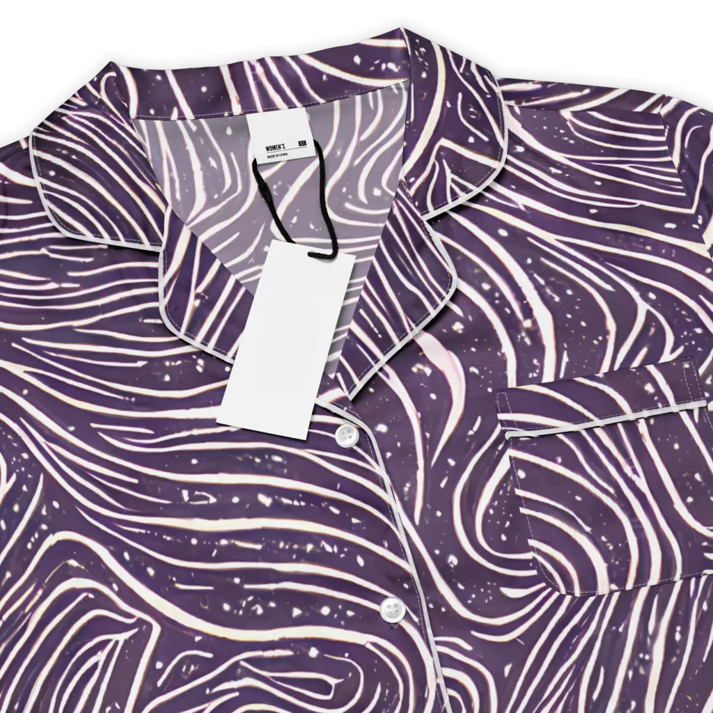 Aubergine Current on Women's Short Sleeve Pajama Top — Product details