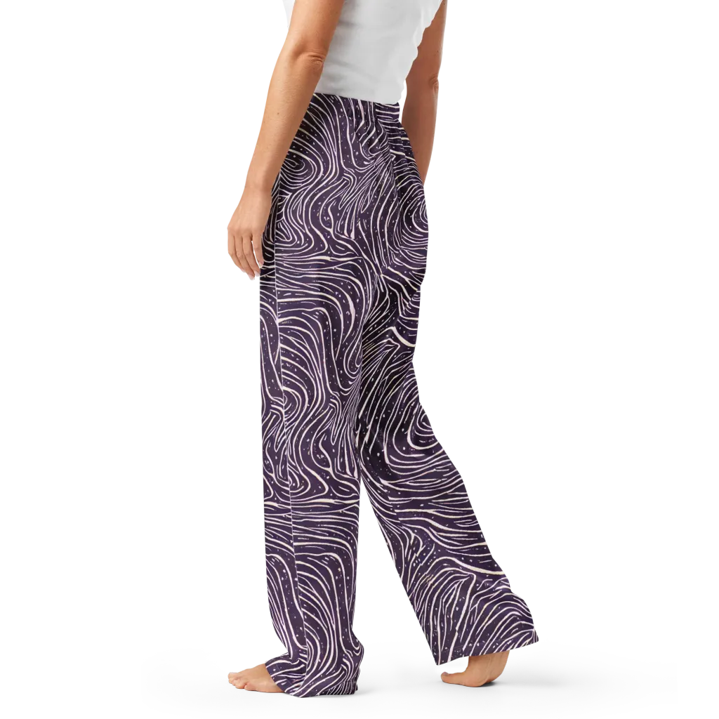 Aubergine Current on Women's Pajama Pants — Left