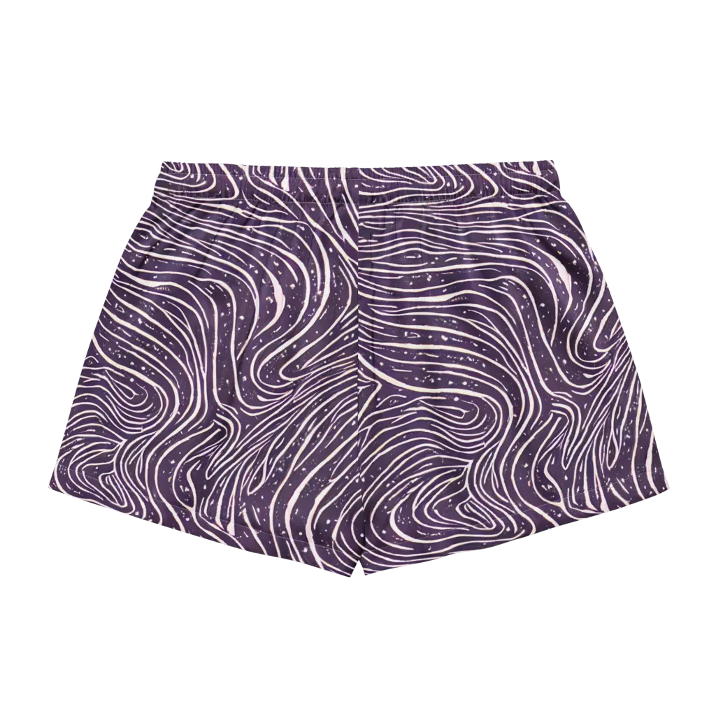 Aubergine Current on Women's Pajama Shorts — Back