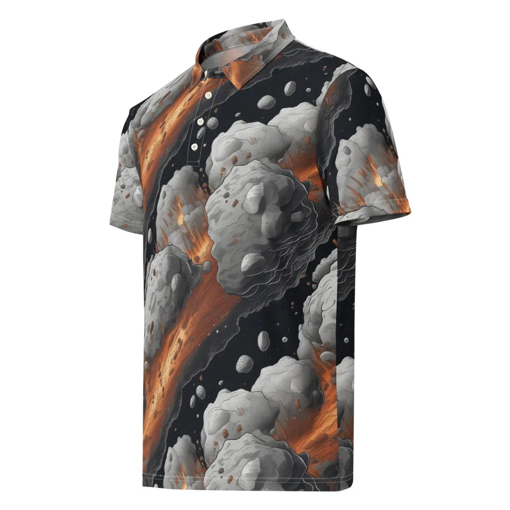 Meteorite Noir on Men's Slim Fit Polo Shirt — Left Front