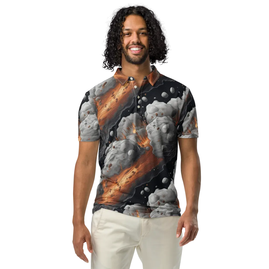 Meteorite Noir on Men's Slim Fit Polo Shirt — Front