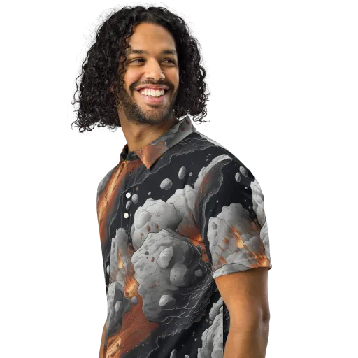 Meteorite Noir on a Men's Slim Fit Polo Shirt