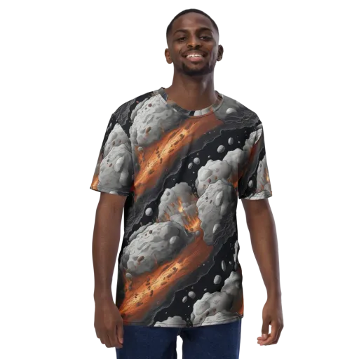 Meteorite Noir on a Men's Crew Neck T-Shirt