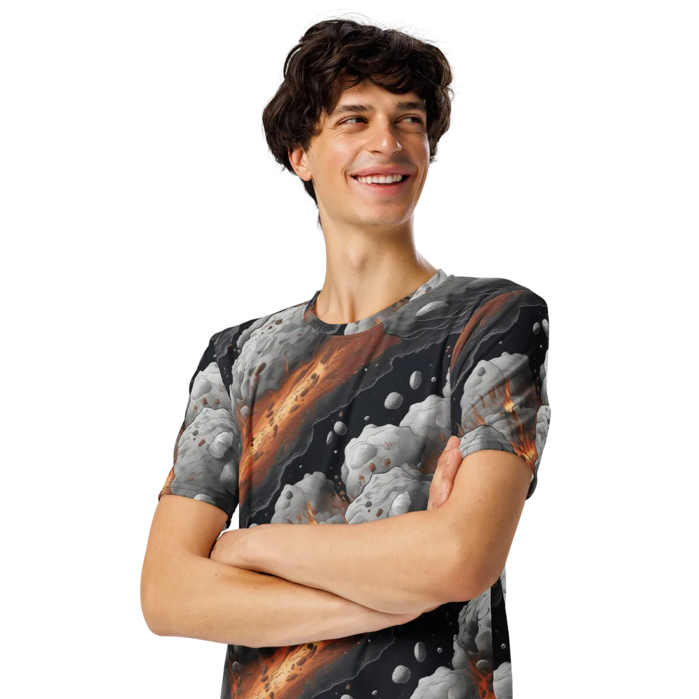 Meteorite Noir on Men's Crew Neck T-Shirt — Left Front