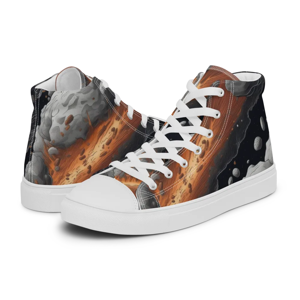 Meteorite Noir on Men's High Top Canvas Shoes — Left