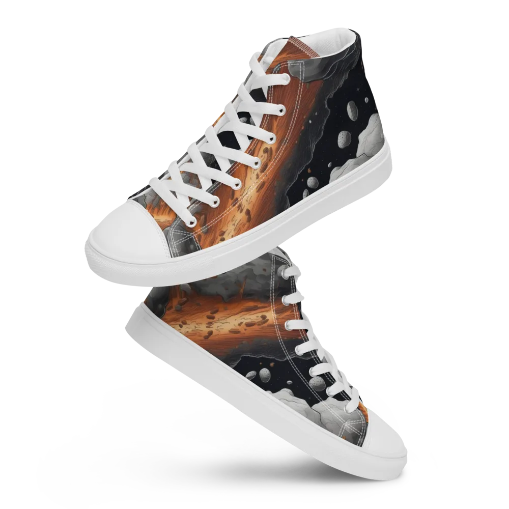 Meteorite Noir on Men's High Top Canvas Shoes — Front
