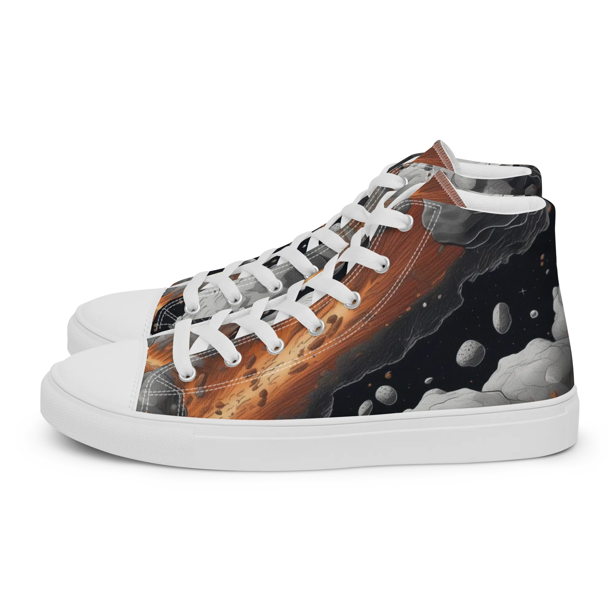 Meteorite Noir on Women's High Top Canvas Shoes — Left